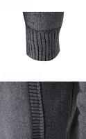 Suéter cómodo para mantener el calor para hombre, Tops informales con cuello levantado versátiles, abrigo grueso de lana a rayas a la moda para otoño e invierno - details 7