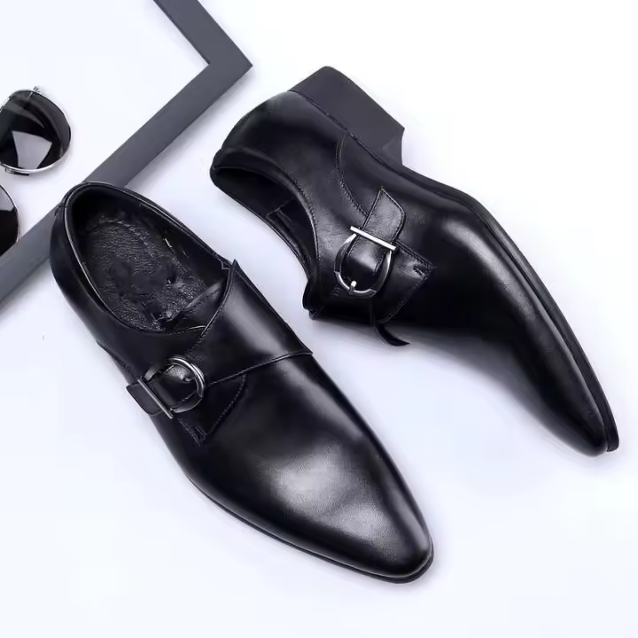 Nuevos zapatos de cuero PU para hombres formales británicos grandes de trabajo superior brillante de moda de negocios y ocio - 1