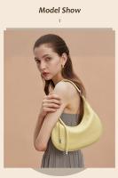Bolso de Hombro de Cuero Genuino Chic Minimalista Bolso Negro con Cierre de Cremallera - details 3