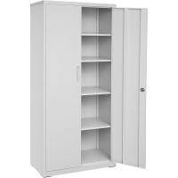Armario de Garaje de 5 Estantes con 2 Puertas, Armario de Oficina, 40 x 80 x 180 cm, 1 Cerradura, Estantes Ajustables, Gabinete de Metal, Gris Mate OMC015G01 - details 0