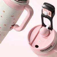Taza de vacío de dibujos animados de 1000ML con tapa y pajita, vaso aislado de acero inoxidable 316 con asa, botella de agua térmica de regalo - details 8