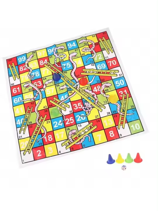 Juego de mesa plegable con serpientes y escaleras, juego de mesa portátil Ludo, regalo de fiesta, Año Nuevo, 1 unidad - 1