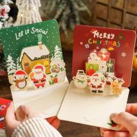 Tarjetas de Felicitación de Navidad 3D, invitaciones, letras bronceadas plegables, Feliz Navidad, hogar, fiesta de Navidad, decoración de sobres, regalos - details 0
