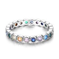 Anillos de plata de ley 925 para mujer, sortija de circonita colorida con forma de luna y Estrella, joyería fina para boda, compromiso, cumpleaños - details 2