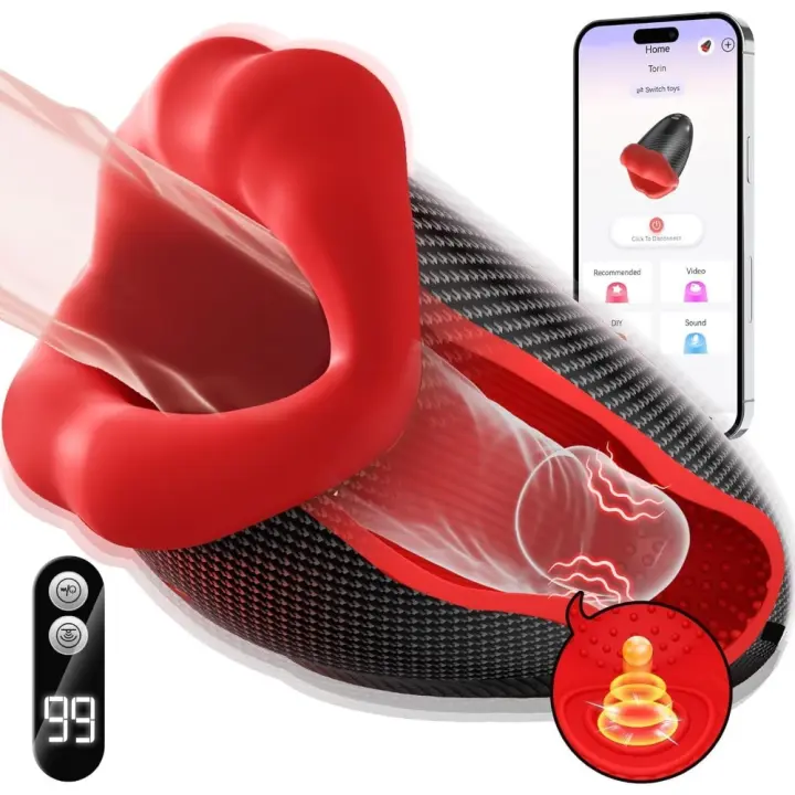 Juguete de Masturbación para Hombres 9X9 Funciones de Golpeo, Lamido y Vibración - 1