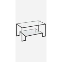 Centro Redonda, Mesa de Cristal con Marco de Acero, Mesa de Salón, Mesa de Café, Negro LGT021B01 - details 9