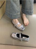 Zapatos de mujer otoño 2025, nuevos zapatos individuales de suela plana con hebilla de cinturón plateada, estilo Mary Jane. - details 8