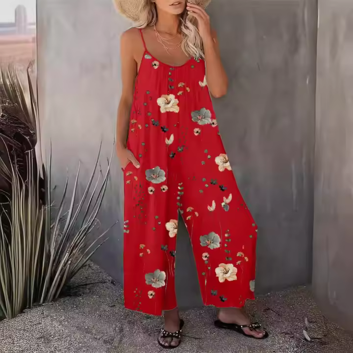 Mono estampado de verano a la moda para mujer - 1