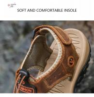 Sandalias de exterior transpirables informales de cuero para hombre de verano, zapatos de playa, zapatillas, zapatos romanos de moda - details 6