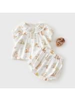 Traje de niñas bebé verano traje de gasa fina princesa bud pantalones traje ropa de bebé niña tesoro verano - details 3