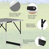 Mesa Plegable de Aluminio y Acero Ideal para Acampar, Cenar al Aire Libre, Jardín, Balcón, Fiesta de Familia, Barbacoa Muebles y Organización - details 13