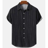 Moda a rayas para hombre 3d, estilo festivo, manga corta, camisa extragrande, ropa informal para playa, calle, suéter de fiesta - details 5