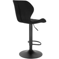 Silla de Comedor Giratoria de 360° Alto de Terciopelo con Resalto y Reposapiés Ajustable en Altura 60-82 cm Negro BH324sz-1 - details 8