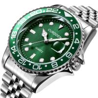 Relojes de marca famosa de lujo para hombres, relojes de cuarzo con calendario informal y banda de acero inoxidable a la moda para estudiantes y niños, relojes masculinos verdes 2024 - details 13