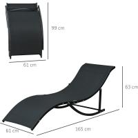 Plegables Tumbonas de Jardín con Marco de Aluminio en Forma de S Carga de 120 kg para Piscina Patio Terraza 165x61x63 cm Gris Oscuro - details 20