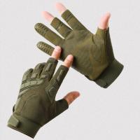 Guantes de motocicleta de tres dedos, manoplas de dedo de carreras antideslizantes Vintage, guantes sin dedos resistentes al desgaste para hombres - details 6
