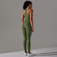Hamidou-Conjunto de Yoga sin costuras para mujer, ropa deportiva para gimnasio, sujetador de entrenamiento, mallas de cintura alta para correr, traje para Fitness - details 16