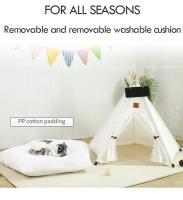 Carpa Para Mascotas Tepee Para Gatos Y Perros Casa De Perro Portátil Desmontable Lavable Con Almohada Y Tablero Para Pupusas Casa Para Gatos - details 4