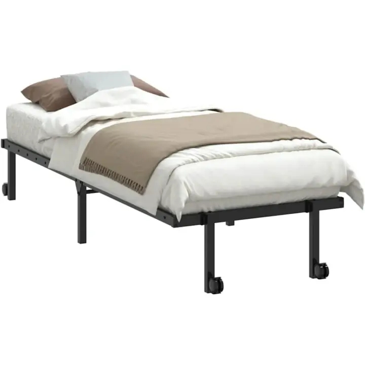 Estructura de cama sin colchón plegable de acero, marco de cama de metal, marco de cama plegable, base de cama - 1