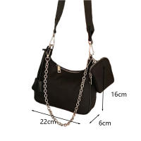 Bolso de diseñador de lujo para mujer, bandolera Vintage de nailon con cadena, a la moda - details 24