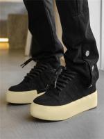 Zapatillas casuales de moda para hombre, estilo literario juvenil, zapatos negros sin cordones, zapatos de nicho con suela gruesa. - details 0