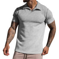 Camiseta de Verano para Hombre Polo Informal con Cuello en V Manga Corta Suelta con Gofres Gruesos - details 19