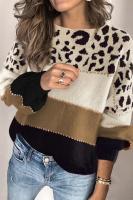 Elegante Suéter de Punto para Mujer Otoño-Invierno 2024 Cuello Largo Contraste Colorido - details 12
