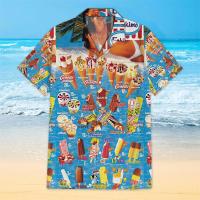 Camisa de verano para hombre, informal, manga corta, estampado de helado, camisa hawaiana 3D, ropa extragrande para hombre, camisa española para viaje a la playa - details 6