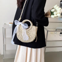 Bandolera tejida de paja para mujer, hecho a mano Bolso pequeño, bolso bohemio de playa de ratán, Verano - details 1