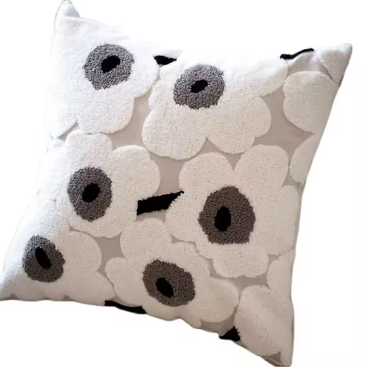Funda de Almohada de Algodón Suave Diseño de Flor de Pimienta Ideal para Decoración de Hogar para Sofá o Dormitorio - 1