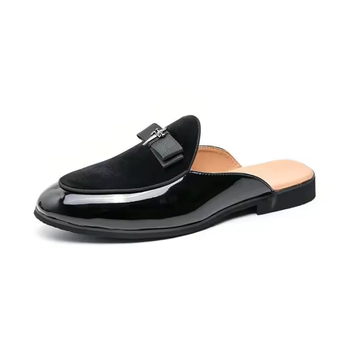 Nuevas sandalias informales de moda para hombre, mulas de piel de cocodrilo, suela de goma antideslizante británica, suaves y transpirables para caminar - 1