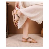 Elegantes Sandalias de Verano 2025 Boho con Strass Chanclas de Dedo de Cuero Genuino, Moda Playa y Fiesta, Diseño Exclusivo y Lujo - details 26