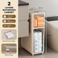 Mueble auxiliar de baño con ruedas y cajones. Gabinete de Almacenamiento Estrecho. Armario Lateral Impermeable para Toallas de Baño. Armario auxiliar de baño. Cajonera móvil. - details 14