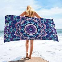 Toalla de playa de microfibra, Toalla de baño absorbente, protector solar grande de secado rápido para adultos, viajes, piscina, patrón de flamenco Datura - details 7