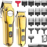 Hatteker Kit Profesional de Tijeras de Cabello de Metal Completo Cortador Eléctrico Sin Cable para Hombres - details 0