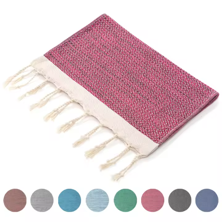 Toalla Turca Clase A,100x40 cm,Paquete de 2 - Jacquard Craft,145 g/Pack 1,100% Algodón,Absorbente y Libre de Arena,Toalla de Playa - 1