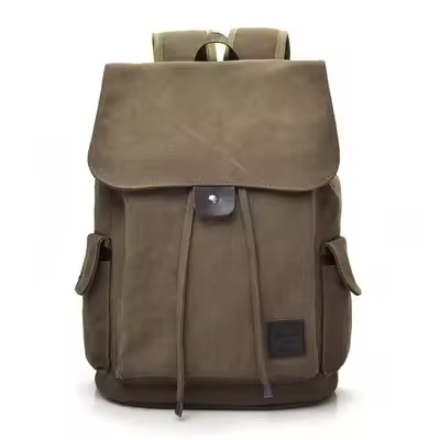 Mochila de Lona de Alta Calidad para Hombre Bolso Escolar Grande Bolsas de Viaje a la Moda para Acampar - 1