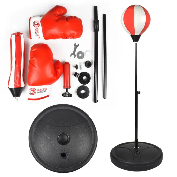 Saco de boxeo ajustable para niños, guantes de boxeo para niños de 3 a 10 años, con soporte - 1