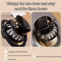 Ventilador solar de ala ancha, cubo solar con 2 ventiladores extraíbles, sombrero de protección UV, sombrero de verano para deportes al aire libre en la playa - details 8