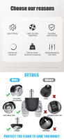 Ruedas de Silla de Oficina Silenciosas 5 Pcs Suaves y Seguras de Goma Ideales para Muebles de Oficina - details 2