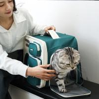 Mochila portamascotas portátil, bolsas de viaje plegables y transpirables para perros, cómoda bolsa de transporte para gatos de gran capacidad, suministros para mascotas - details 11