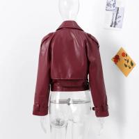 Chaqueta de Cuero Casual para Mujer Manga Larga, Pecho Ancho, Cinturón, Moda Otoño 2024 - details 8