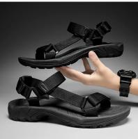 Zapatos Abiertos De Verano De Alta Calidad Para Hombre, Sandalias Ajustables Para Exteriores, Gladiador De Playa Roma, Transpirable, Verde, Negro Puro, Talla Grande 47 48 - details 12