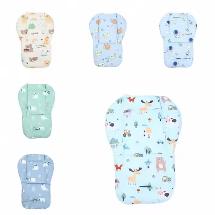 Cojín para cochecito de bebé con patrón de dibujos animados, accesorios para cochecito, forro para asiento, alfombrilla para cochecito, cojín para asiento de bebé, asiento de coche - 1