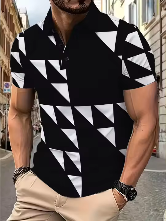 Primavera y verano de los hombres de la juventud de los hombres de manga corta de los hombres nueva camisa POLO camiseta de solapa Top - 1