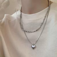 Collar de Doble Corazón de Aleación Premium Estilo Dulce y Cool para Mujeres Joyería y Bisutería - details 2