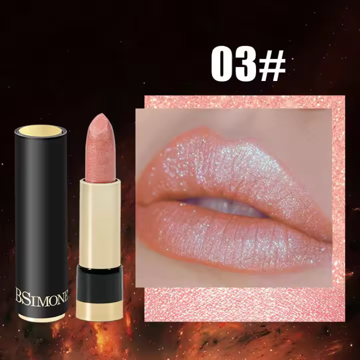Labial de Brillo Fino de Perla Hidratante Dorado con Resalto Color Fácil - 1