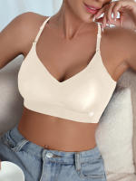 Sujetador de realce sin aros para mujer, ropa interior cómoda y transpirable, lencería Simple y sólida - details 4
