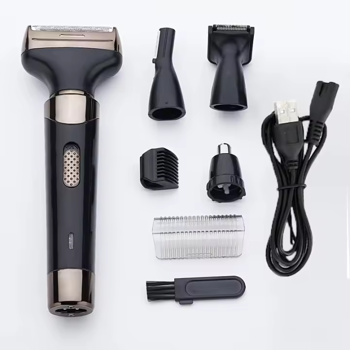 Afeitadoras eléctricas para hombres, afeitadora inalámbrica, recargable por USB, Barba, nariz, pelo, cejas, afeitado, Kits 4 en 1, limpieza Facial - 1