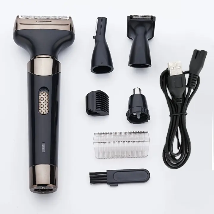 Afeitadoras eléctricas para hombres, afeitadora inalámbrica, recargable por USB, Barba, nariz, pelo, cejas, afeitado, Kits 4 en 1, limpieza Facial - 1